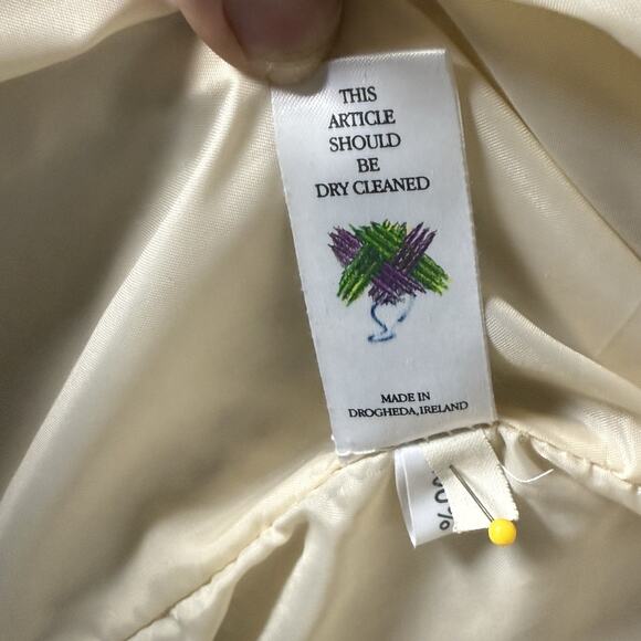 Branigan Weavers Ireland Wool Coat Aran Knit Cardigan Jacket Cream XL - Picture 5 of 11